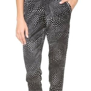 Piamita black silk dotted pants
